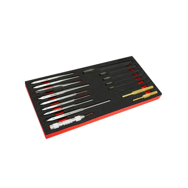 BoxoUSA 17-Piece Punch & Chisel Set | 1/3 Drawer EVA Foam BX916-R