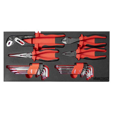 BoxoUSA 133-Piece, 6 and 12-Point, Metric Tool Set for 3-Drawer Hand Carry Box BXE001A-R2