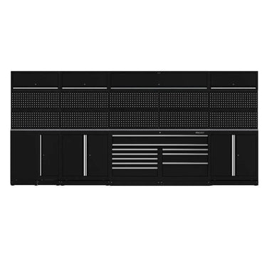 Serie OSM Pro | Capacidad para 222 herramientas | Módulos de almacenamiento profesional organizados en forma de L de 17 piezas de 170" | 10 cajones, 8 gabinetes