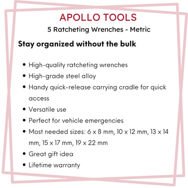 5 Ratcheting Wrenches - Metric - DT1213