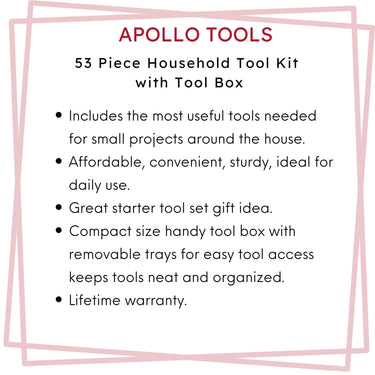 53 Piece Household Tool Kit with Tool Box - DT9773