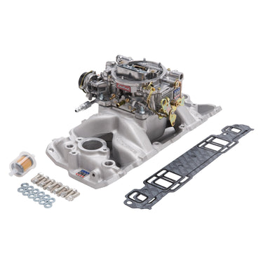 Edelbrock MANIFOLD and CARB KIT PERF AIR GAP SBC 1957-86 NATURAL FINISH | 2020