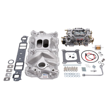 Edelbrock MANIFOLD and CARB KIT PERF EPS SBC 1957-86 NATURAL FINISH | 2021