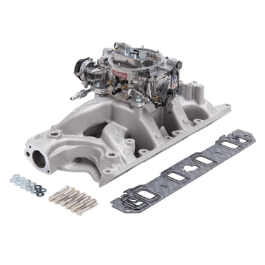 Edelbrock MANIFOLD and CARB KIT PERF RPM AIR GAP SBF 351W NATURAL FINISH | 2034