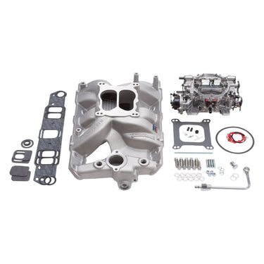 Edelbrock MANIFOLD and CARB KIT PERF RPM PONTIAC NATURAL FINISH | 2056