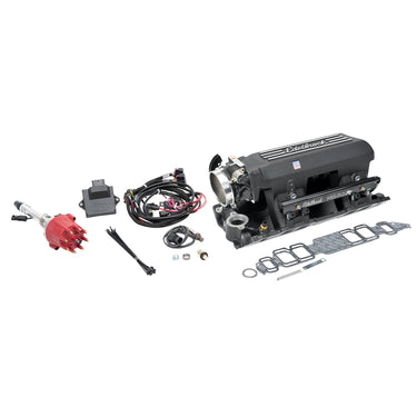 Edelbrock PRO FLO 4 FUEL INJECTION KIT XT SEQUENTIAL PORT BBC RECT PORT STD DECK 625 MAX HP 35 LbHr INJECTORS BLACK | 35873