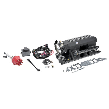 Edelbrock PRO FLO 4 FUEL INJECTION KIT XT SEQUENTIAL PORT BBC RECT PORT STD DECK 775 MAX HP 60 LbHr INJECTORS BLACK | 35883
