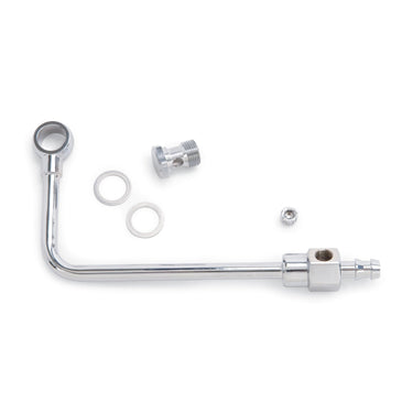 Edelbrock EDELBROCK CHROME STEEL FUEL LINE WITH 3 8 BARBED END INLET AND WOTHOUT FUEL FILTER 8126 | 8126