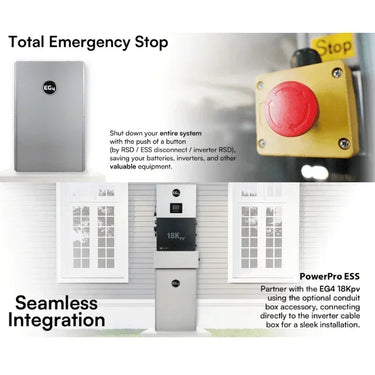 EG4 18K PowerPro ESS 14.3kWh - 28.6kWh Capacidad | EG4-18Kpv y EG4-PowerPro WallMount Batería en Paquete