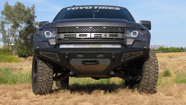 Addictive Desert Design Addictive Desert Designs 2010 - 2014 Ford Raptor HoneyBadger Front Bumper Steel Hammer Black Powder Coat F017275050103 | F017275050103