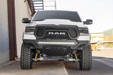 Addictive Desert Design Addictive Desert Designs 2019 - 2023 RAM Rebel 1500 Stealth Fighter Front Bumper Steel Hammer Black Powder Coat F611402770103 | F611402770103