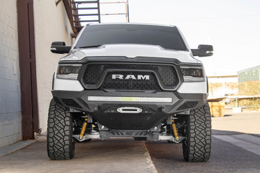 Addictive Desert Design Addictive Desert Designs 2019 - 2023 RAM Rebel 1500 Stealth Fighter Front Bumper Steel Hammer Black Powder Coat F611422770103 | F611422770103