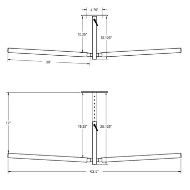 Hi-Port 2 | Soporte de techo ajustable para kayak | Doble | Capacidad para 68 kg