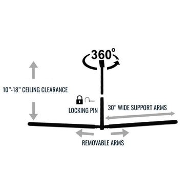 Hi-Port 2 | Estante de almacenamiento de techo ajustable | Doble | Capacidad para 150 lb