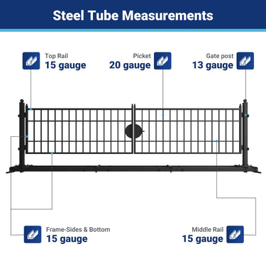 20 ft Steel Farm Driveway Gate