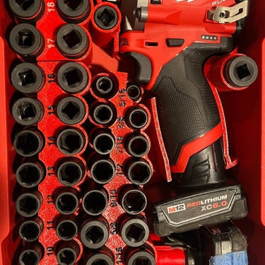 Packout Insert For M12 Stubby 3/8" Impact Wrench + 43-piece Impact Socket Set (SWASH)