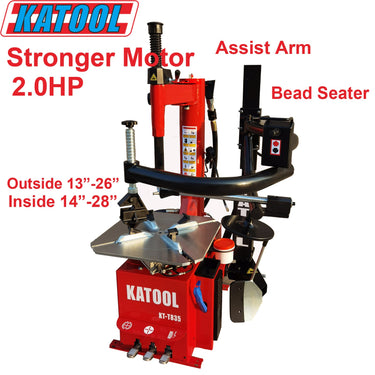 Katool KT-T835 Single Assist Arm Tire Machine 12"-28" Rims — KT-T835 Single Assist Arm Tire Machine only