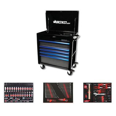 Pro Series | 35" 5-Drawer Flip-Top Service Cart Tool Box with 222-Piece Master Tool Set