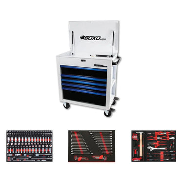 Pro Series | 35" 5-Drawer Flip-Top Service Cart Tool Box with 222-Piece Master Tool Set