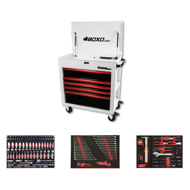 Pro Series | 35" 5-Drawer Flip-Top Service Cart Tool Box with 222-Piece Master Tool Set