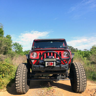 Motobilt JK Stubby Front Bumper W/Grill Hoop/Stinger Bare Steel Motobilt | MB1006-L
