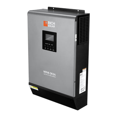 Rich Solar NOVA MAX 3K | Inversor híbrido de 3000W y 24V para casas rodantes, remolques, cámperes, furgonetas, camiones, vehículos de expedición y barcos