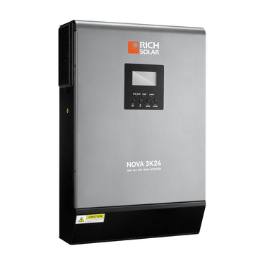 Rich Solar NOVA MAX 3K | Inversor híbrido de 3000W y 24V para casas rodantes, remolques, cámperes, furgonetas, camiones, vehículos de expedición y barcos