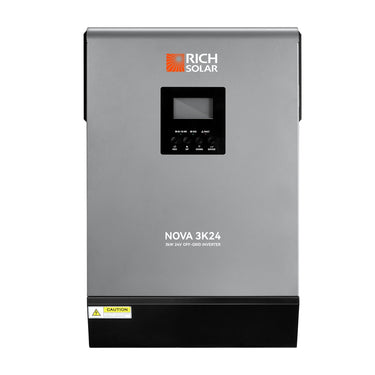 Rich Solar NOVA MAX 3K | Inversor híbrido de 3000W y 24V para casas rodantes, remolques, cámperes, furgonetas, camiones, vehículos de expedición y barcos