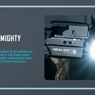 OLIGHT BALDRSBK Baldr S Rail Mounted Light 800 Lumens