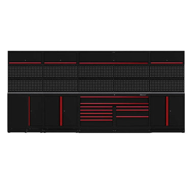 BoxoUSA OSM Pro Series | 170" 17-Piece L-Shaped Professional Organized Storage Modules Build Out | 10-Drawers, 8-Cabinets OSM-B4-R