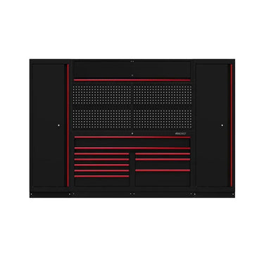 BoxoUSA OSM Pro Series | 116" 9-Piece Professional Organized Storage Modules Build Out | 10-Drawers, 4-Cabinets OSM-B6-R