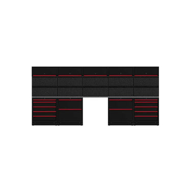 BoxoUSA OSM Pro Series | 170" 23-Piece Professional Organized Storage Modules Build Out | 14-Drawers, 4-Cabinets OSM-B9-R