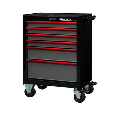 BoxoUSA Pro Series | 26" 6-Drawer Rolling Tool Box | No Trim UAT2661LM-BK-1