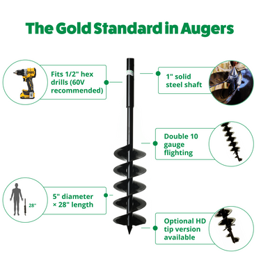 Quart Pot Landscaping Auger (5" x 28")