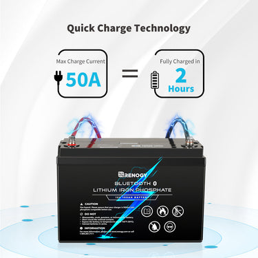 Refurbished 12V 100Ah Lithium Iron Phosphate Battery w/ Bluetooth