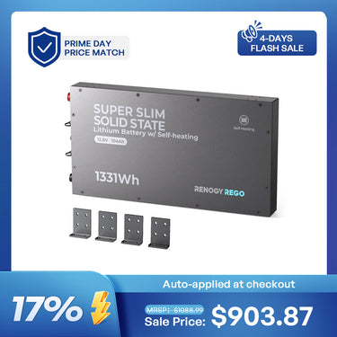 12V 104Ah Super Slim Lithium Iron Phosphate Battery with Self-Heating | Rego Series