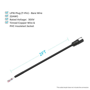 LP16 Plug (7-Pin) to Bare Wire