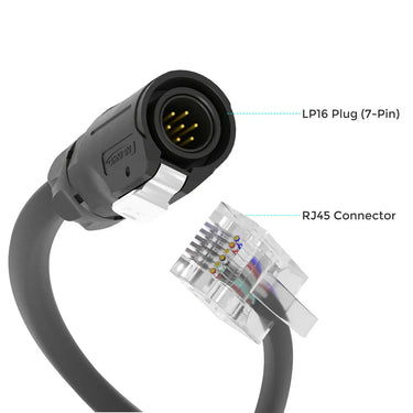 LP16 Plug (7-Pin) to RJ45 20Ft Communication Cable