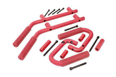 Rough Country Rough Country Grab Handles Steel FR and RR Red Jeep Wrangler JK Wrangler Unlimited 07-18 6503RED | 6503RED