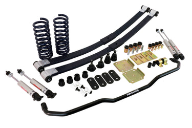 StreetGrip System for 68-74 Nova  Small Block. Includes Front Dual Rate Coil Springs  Composite Leaf Springs  Delrin Leaf Spring Bushings w/ Shackles  Delrin Front Control Arm Bushings  Front MuscleBar and HQ Series Shocks.