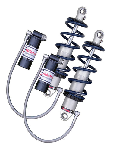 TQ Series Rear Coilovers for 1982-2003 S-10  S-15 and Sonoma  for use with RideTech Wishbone System.  Includes rebound adjustable shocks  springs  spring mounts  delrin spring washers  reservoir mounts and bearing spacers.  Sold as Pair.