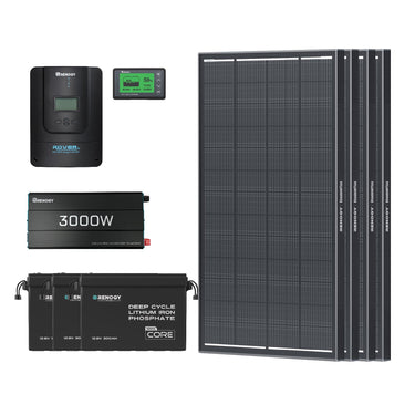 11.52kWh Power Kit | 300Ah Batteries, 3000W Inverter — 4* N-Type 200W / 3* 300Ah Core Mini (11.52kWh)