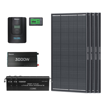 11.52kWh Power Kit | 300Ah Batteries, 3000W Inverter — 4* ShadowFlux 200W / 3* 300Ah Core Mini (11.52kWh)