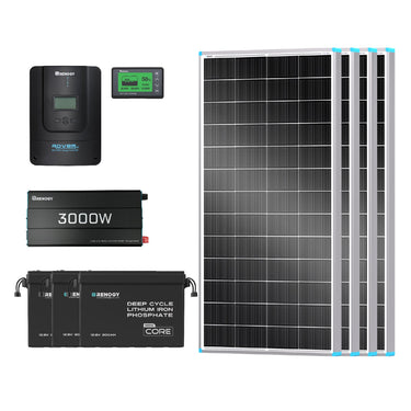11.52kWh Power Kit | 300Ah Batteries, 3000W Inverter — 4* N-Type 200W / 3* 300Ah Core (11.52kWh)