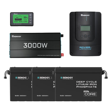 11.52kWh Power Kit | 300Ah Batteries, 3000W Inverter — 4* ShadowFlux 200W / 3* 300Ah Core Mini (11.52kWh)