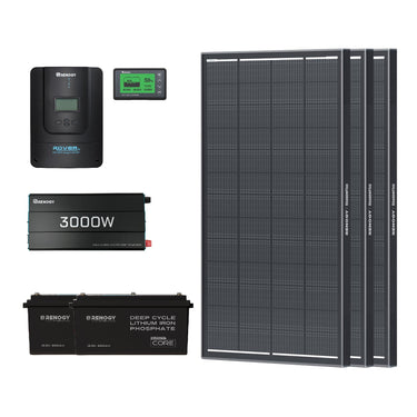 5.12kWh Power Kit | 200Ah Batteries, 3000W Inverter — 3* ShadowFlux 200W / 2* 200Ah Core (5.12kWh)