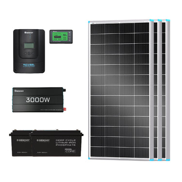 5.12kWh Power Kit | 200Ah Batteries, 3000W Inverter — 3* N-Type 200W / 2* 200Ah Core Mini (5.12kWh)