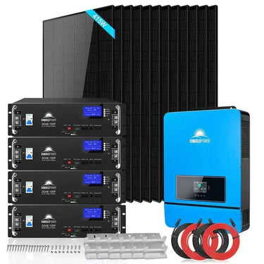 Kit solar aislado 8000W 48VCC 120V/240V Batería de litio LifePo4 10.24KWH 8 paneles solares de 415 vatios SGR-8K10E