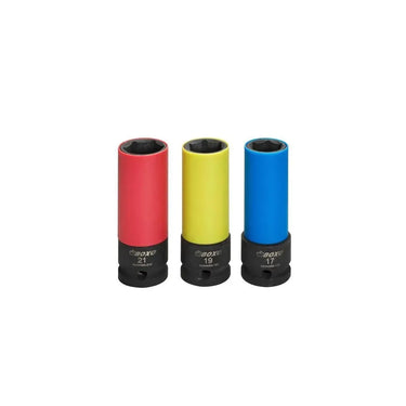 BoxoUSA 3-Piece Impact-Rated Mag Wheel Socket Set with Protective Sleeves SKIN406A-03CBB