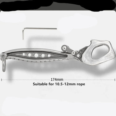 Descensor de acero inoxidable para trabajo y escalada